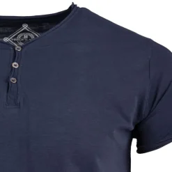 BLAGGIO Tee shirt col boutonné mattew Homme BLEU FONCE Discount