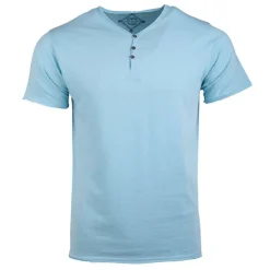 BLAGGIO Tee shirt col boutonné mattew Homme BLEU CLAIR Sale