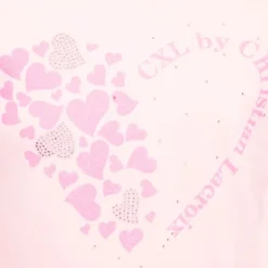 CXL BY CHRISTIAN LACROIX Tee shirt col montant imprimé coeur et paillettes Enfant ROSE Clearance