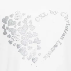 CXL BY CHRISTIAN LACROIX Tee shirt col montant imprimé coeur et paillettes Enfant BLANC Clearance
