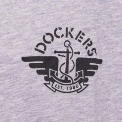 DOCKERS Tee shirt col rond coton logo imprimé Homme GRIS Hot