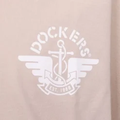 DOCKERS Tee shirt col rond coton logo imprimé Homme BEIGE Discount