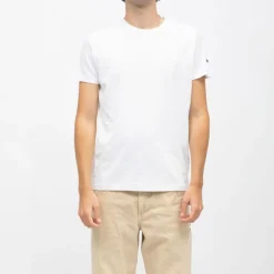 SCHOTT Tee shirt col rond coton manches courtes Homme BLANC Discount