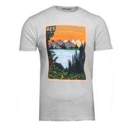 BEST MOUNTAIN Tee shirt col rond imprimé paysage de montagne Homme GRIS Outlet