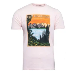 BEST MOUNTAIN Tee shirt col rond imprimé paysage de montagne Homme ROSE CLAIR Sale