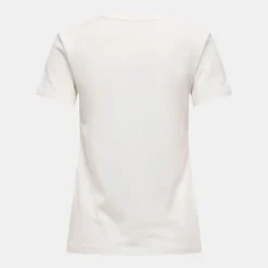 JDY Tee shirt col rond michigan coton Amour Femme BLANC