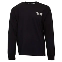 WHEELS AND WAVES Tee shirt col rond log ailé en coton Homme NOIR Outlet