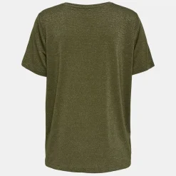 ONLY Tee shirt col V à pailettes Harly Femme KAKI Online
