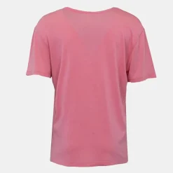ICON Tee shirt col v basique coton à manches courtes Femme ROSE Online