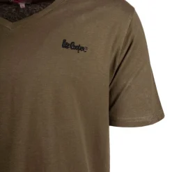 LEE COOPER Tee shirt col v canard poitrine travis Homme KAKI Discount