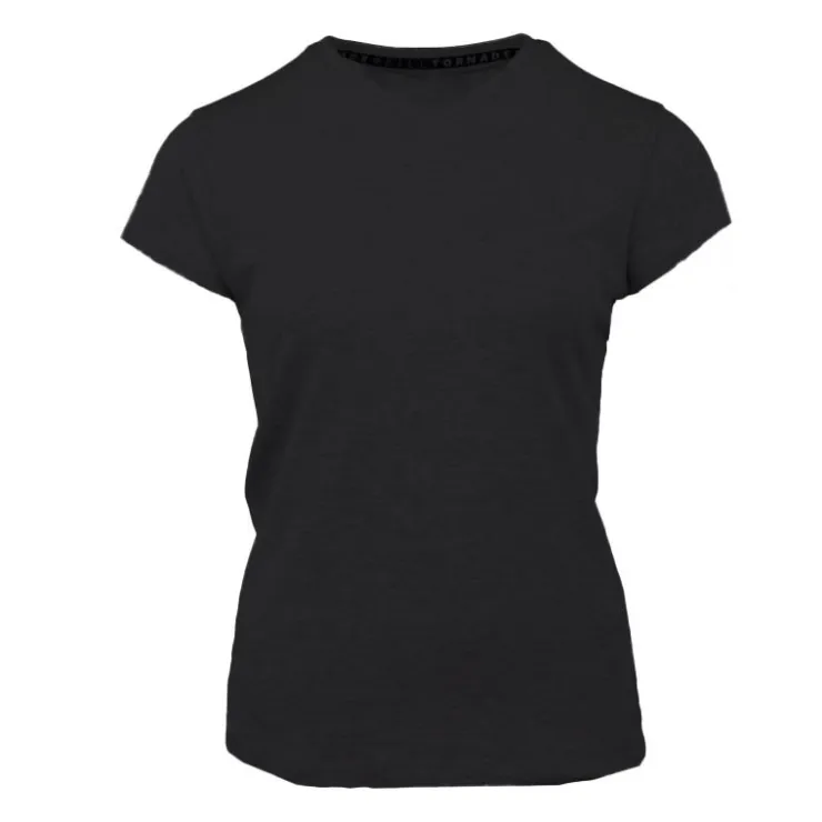 BILL TORNADE Tee shirt col v coupe classique coton Femme NOIR Hot