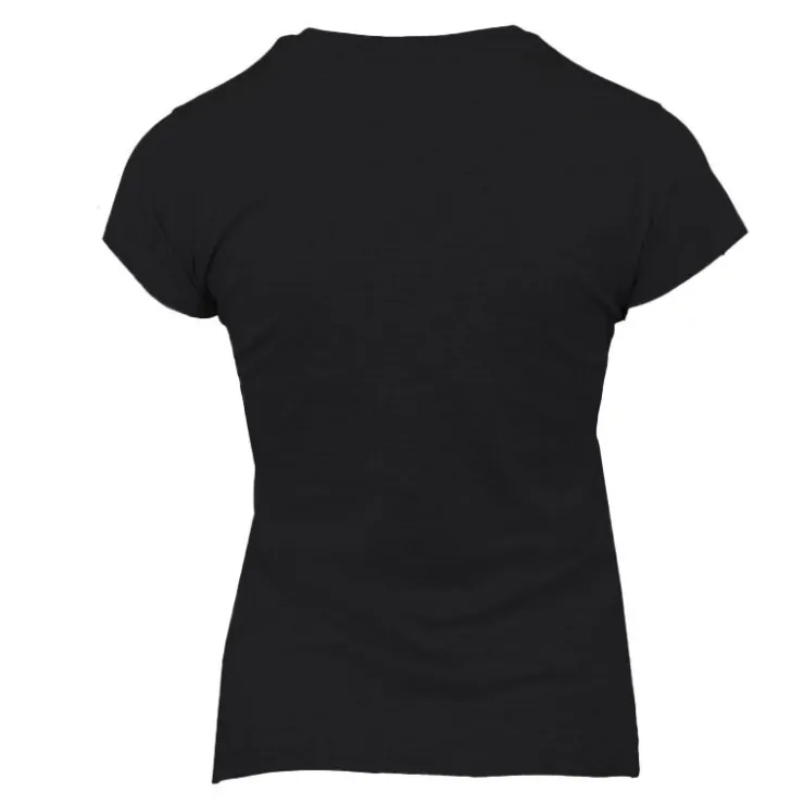 BILL TORNADE Tee shirt col v coupe classique coton Femme NOIR Hot