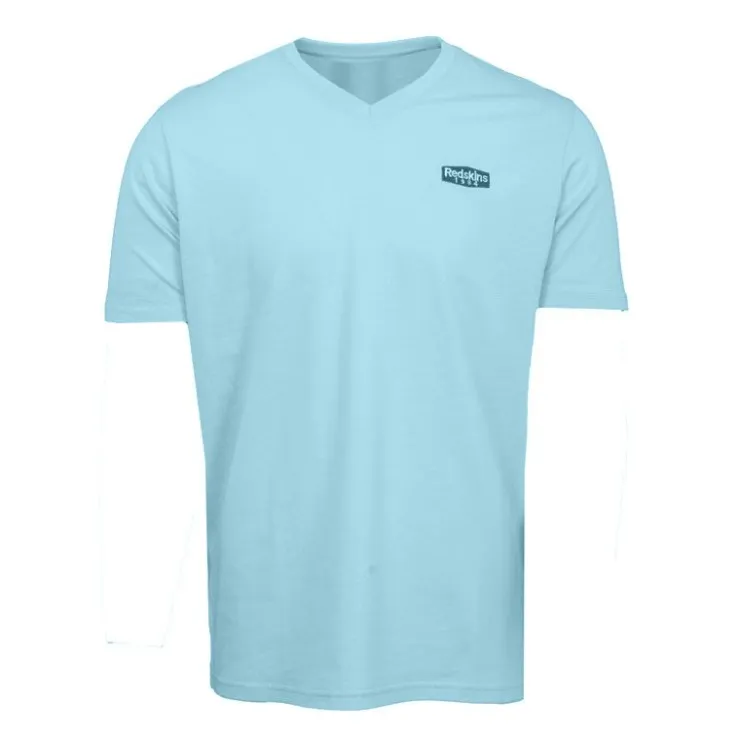 REDSKINS Tee shirt col V Dalton avec logo Homme BLEU New