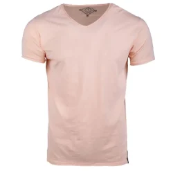 BLAGGIO Tee shirt col v en coton uni myke-b Homme ORANGE CLAIR New