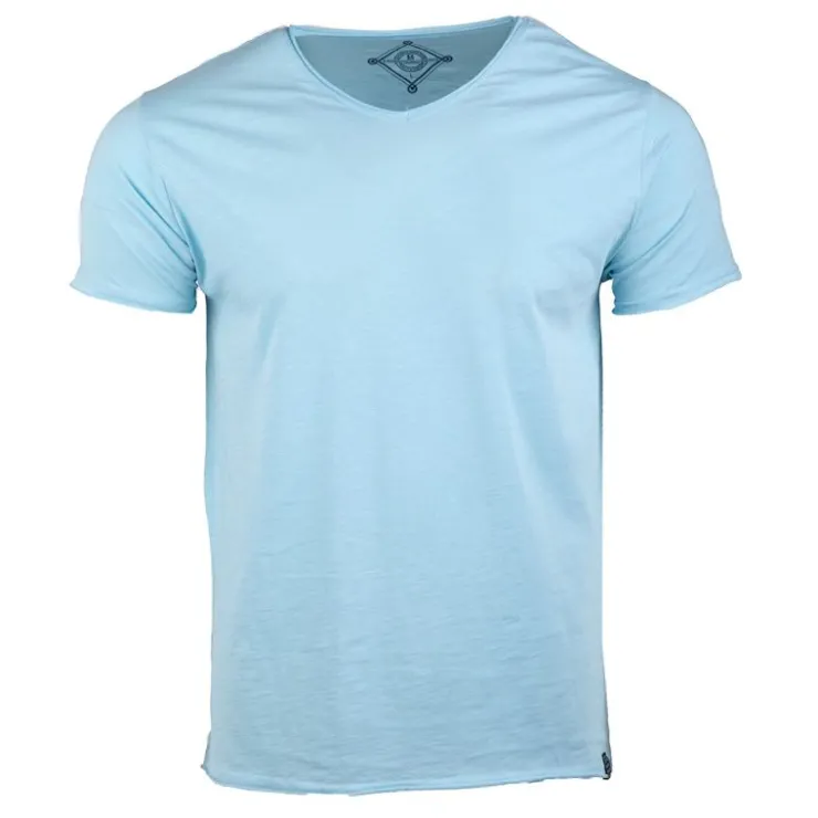 BLAGGIO Tee shirt col v en coton uni myke-b Homme BLEU New