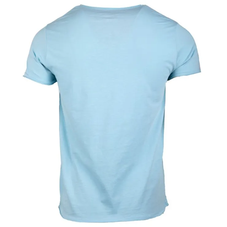BLAGGIO Tee shirt col v en coton uni myke-b Homme BLEU New