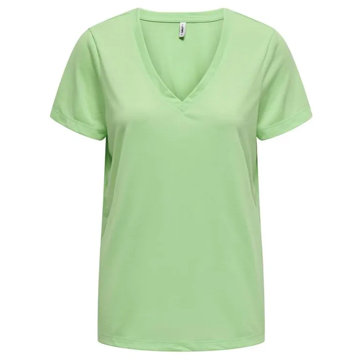 ONLY Tee shirt col V Femme VERT Clearance