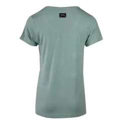 VON DUTCH Tee shirt col V fluide strass logo Femme BLEU CLAIR Clearance