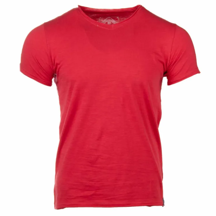 BLAGGIO Tee shirt col v Homme ROUGE