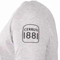 CERRUTI Tee shirt col v sabbione Homme GRIS CLAIR New