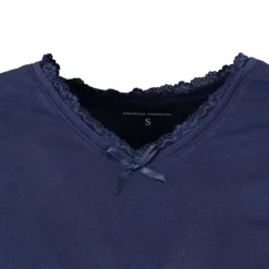 CHANTAL THOMASS Tee shirt col v venezia avec dentelle Femme BLEU FONCE Clearance