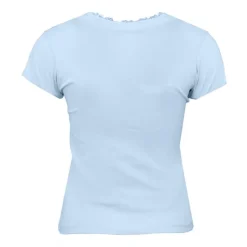 CHANTAL THOMASS Tee shirt col v venezia avec dentelle Femme BLEU CLAIR Outlet