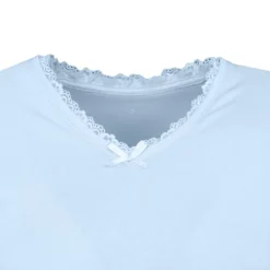 CHANTAL THOMASS Tee shirt col v venezia avec dentelle Femme BLEU CLAIR Outlet