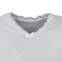 CHANTAL THOMASS Tee shirt col v venezia avec dentelle Femme GRIS CLAIR New