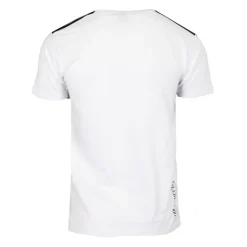 GEORGES RECH Tee shirt coton bandes épaules texte Sport brodé Homme BLANC Sale