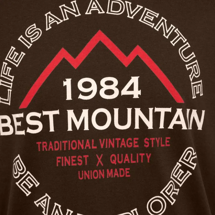 BEST MOUNTAIN Tee shirt coton basique imprimé textuel Homme KAKI Discount