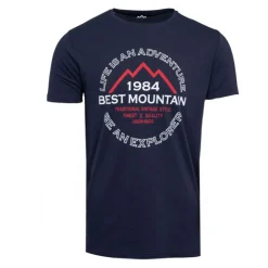 BEST MOUNTAIN Tee shirt coton basique imprimé textuel Homme BLEU FONCE Hot