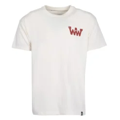 WHEELS AND WAVES Tee shirt coton col rond avec logo imprimé Homme BLANC ECRU Discount