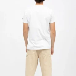 SCHOTT Tee shirt coton col v basique uni Homme BLANC Outlet