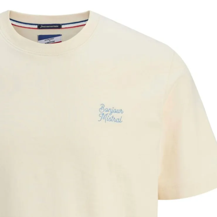 JACK & JONES Tee shirt coton collab la Boulisterie imprimé texte Homme BLANC ECRU Best
