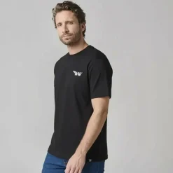 WHEELS AND WAVES Tee shirt coton imprimé dos textuel Homme NOIR Sale