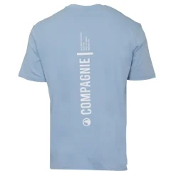 COMPAGNIE DE CALIFORNIE Tee shirt coton imprimé grand logo dos Homme BLEU CLAIR