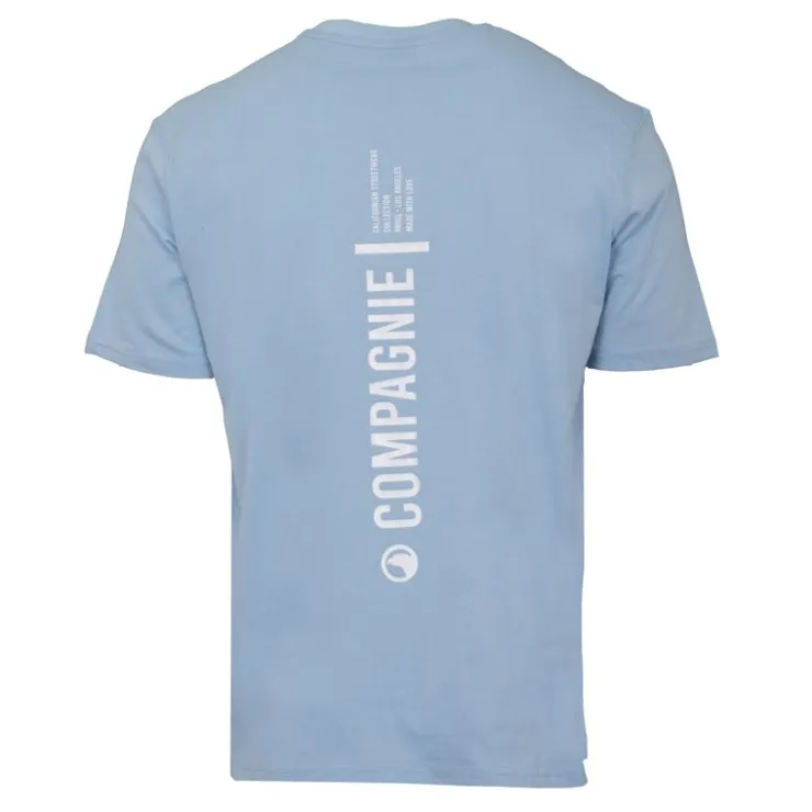 COMPAGNIE DE CALIFORNIE Tee shirt coton imprimé grand logo dos Homme BLEU CLAIR