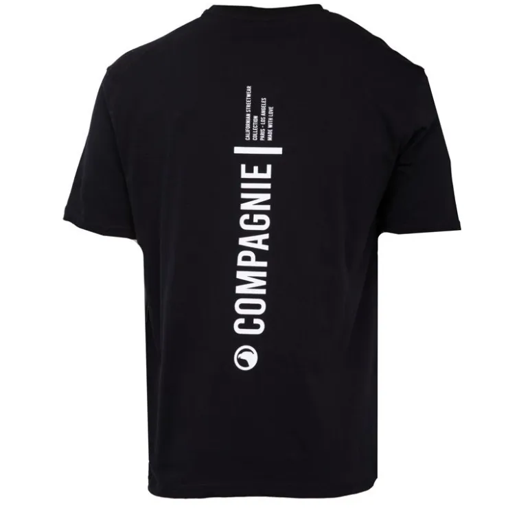 COMPAGNIE DE CALIFORNIE Tee shirt coton imprimé grand logo dos Homme NOIR New