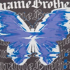 PANAME BROTHERS Tee shirt coton imprimé papillon glitch avec textes Homme GRIS FONCE Best