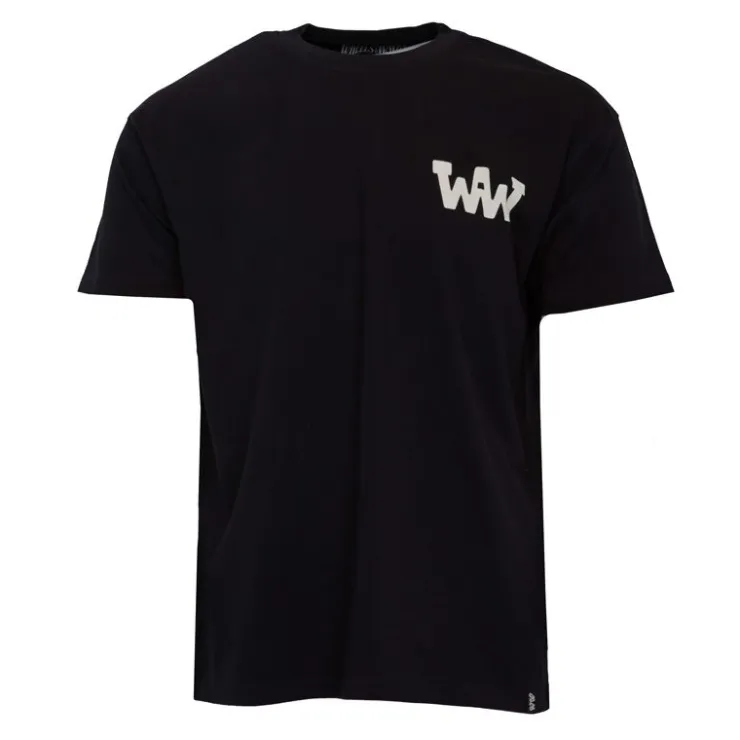 WHEELS AND WAVES Tee shirt coton jersey logo WW gris Homme NOIR Hot