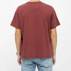LEVI'S Tee shirt coton manches courtes col rond couleur unie Homme BORDEAUX