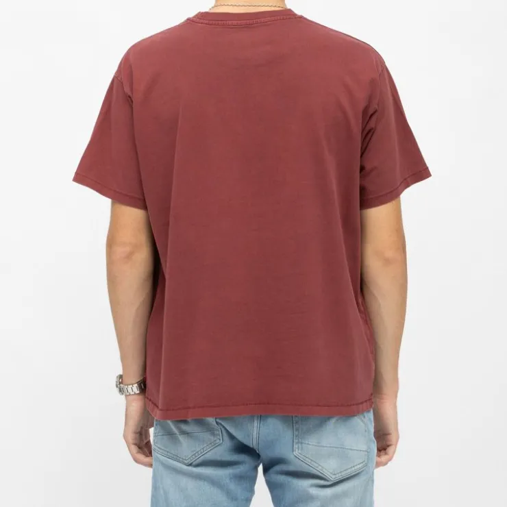 LEVI'S Tee shirt coton manches courtes col rond couleur unie Homme BORDEAUX
