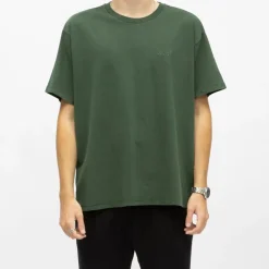 LEVI'S Tee shirt coton manches courtes col rond couleur unie Homme VERT FONCE Clearance
