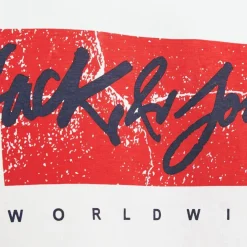 JACK & JONES Tee shirt coton tiley imprimé logo col ras de cou Homme BLANC Sale