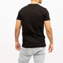 DEELUXE 74 Tee shirt coton uni doggy imprimé carlin Homme NOIR New