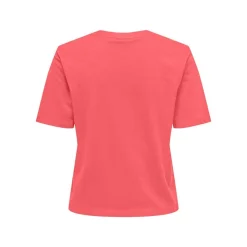 JDY Tee shirt court coton rex col rond Femme ORANGE Best