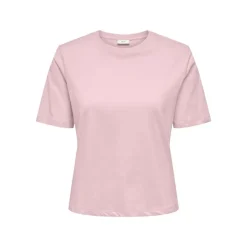JDY Tee shirt court coton rex col rond Femme ROSE CLAIR Discount