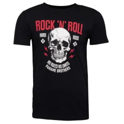 PANAME BROTHERS Tee shirt crane de squelette coton Rock 'N' Roll Homme NOIR New