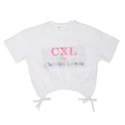CXL BY CHRISTIAN LACROIX Tee shirt crop top avec noeuds Enfant BLANC