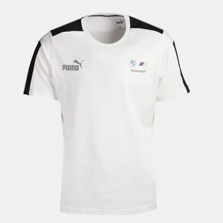 PUMA Tee shirt de sport bande noire col rond Homme BLANC Clearance
